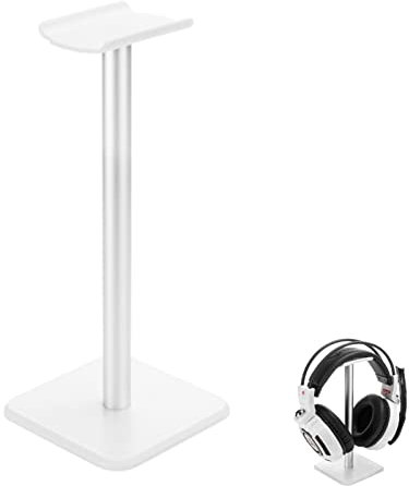 Eabdice Support de Casque Stable, Support de Casque, Gamer Porte Casque, Convient pour Les Casques d'Écoute, Les Casques d'Ordinateur (Blanc Argenté)