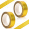 Mozeat Lens 2 Rollos de Cinta Adhesiva Dorada Washi 15 mm x 10 m, Para Costuras de Azulejos, Autoadhesiva, Decorativa Para Álbumes de Recortes, Envoltorio de Regalo