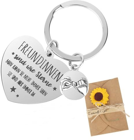 Beste Freundin Geschenke, Freundinnen Schlüsselanhänger, Herz Schlüsselanhänger Mit Grußkarte & Kraftpapier Umschlag, Osterngeschenk Geburtstag Geschenke Für Freundinnen, Geschenke für Freundin