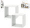 COSTWAY Cube Bookcase Set of 2, Stackable Bookshelf Storage Organizer, Display Shelf Open Rack Shelving Unit for Living Room, Bedroom and Office (White)