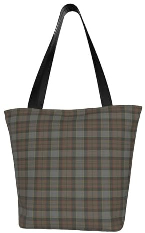 BEntLi Umhängetasche, Canvas Tote Große Tasche Damen Casual Handtasche Wiederverwendbare Einkaufstaschen,Outlander Fraser Tartan