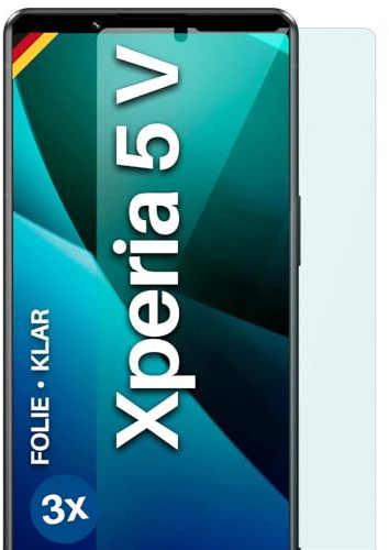 moex für Sony Xperia 5 V Schutzfolie Displayschutz Folie Ultra-klar HD 0,2 mm kompatibel mit jeder Hülle, Anbringen ohne Blasen, Handyfolie Extra Kratzfest, FlexProtect 3 Stück
