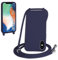 SLWYF Compatible with iPhone X/iPhone XS Crossbody Lanyard Case, Liquid Silicone Protective Phone Case with Strap Adjustable Neck Cord Necklace Soft Cover for iPhone X/iPhone XS, Navy blue