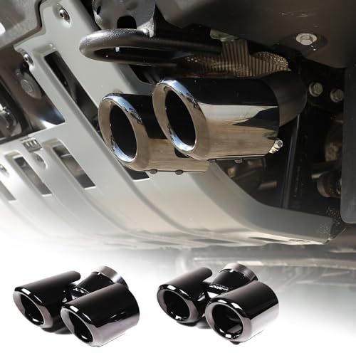 Hudiriy Tailpipe Exhaust Muffler Tail Pipe Trim Exterior Accessories Compatible with Ineos Grenadier 2020-2026 stainless steel Dual Exhaust Ports Tail Pipe Trim (Black)