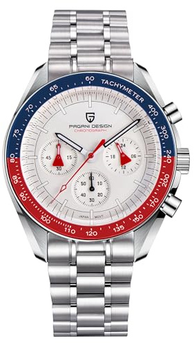 Pagani Design 1701 Herren Professioneller Chronograph Japan VK63 Quarzwerk Mond Armbanduhr aus Edelstahl 100M wasserdicht Casual Uhr Analoguhr Datum
