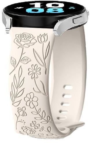 Silikon Armbänder für Huawei Watch GT 5/4/3/3 Pro/GT 2/2e/2 Pro/Watch 4/4 Pro/3/3 Pro, 22mm Flower Sport Armband Uhrenarmband, Ersatzarmband für Honor MagicWatch 2/Watch GS Pro