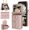 XIZYO Coque pour Samsung Galaxy Z Flip 6, Coque Flip Portefeuille Étui en Cuir PU, avec Lanière Amovible et Réglable, Housse Filles Femmes Mignon Luxe avec Porte-Cartes, Or Rose