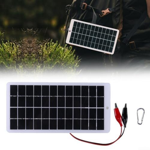Kit de panneau solaire 10 W 12 V, panneau solaire étanche et portable polycristallin avec clip pour charger la batterie 9-12 V