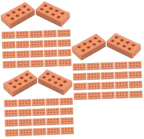 SEWOART 150 Stk Mini-Steine Mini-Zement kleine Bausteine realistische Ziegel Mini-Kunststein Mini-Schlackenblöcke modellbau steine mini bausteine künstliche Ziegel Simulationsbaustein Ton