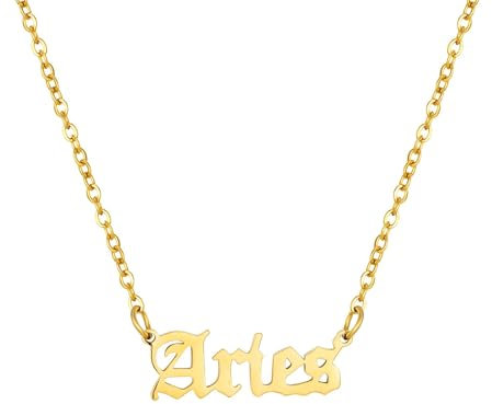 The Jewellery Stockroom Gold Plated Star Sign Necklace - Aries