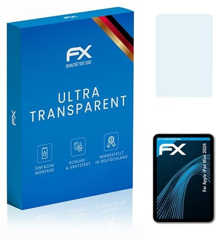 atFoliX Film Protection d'écran compatible avec Apple iPad Mini 2024 Protecteur d'écran, ultra-clair FX Écran protecteur (2X)