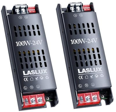 2 Stück LED Trafo 230V auf 24V 100W Dimmbar with Langsamer Anfang, Dimmbar Schaltnetzteil Transformator 24v, Stumm Treiber Netzteil 5A, Driver (24V - 2PC, 100, Watt)