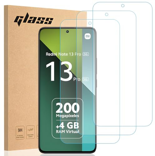 Totill [3 Unidades Protector de Pantalla para Xiaomi Redmi Note 13 Pro 4g / 5g, Cristal Templado para Xiaomi Redmi Note 13 Pro 4g / 5g Fácil Instalación, Vidrio templado 9H,Alta Definicion,Anti-Araña