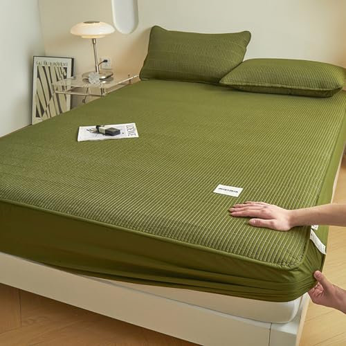 JIANINGHOME Bettlaken mit,200x220,Mikrofaser Gesteppte Matratzenauflage Matratzenschoner Unterbett - atmungsaktiv