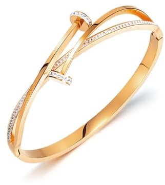Simple personalized cross bracelet(Rose gold)