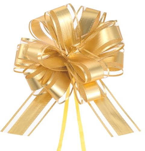 10 Stück Geschenkschleife Groß, 22 cm Gold Ziehschleife Geschenk Schleife | Geschenkbänder Große Schleife Geschenk für Geschenkverpackung Auto Deko Weihnachten Hochzeit Geburtstag Urlaubs Party