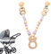 Senermter Crib -Anhänger, Baby -Autositzspielzeug - Holzkette Perlenspielzeug für Pushtchair,Kinderwagenscharm Dekoration für Einkäufe im Freien, Reisen und Gehen