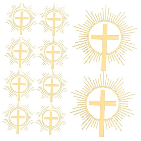 UTHCLO 10stücke Kreuz Cake Topper Dekoration Teiliges Für Taufen Hochzeiten Geburtstagsfeiern Wunderschöne Tortendeko Für Unvergessliche Anlässe Für Kuchen