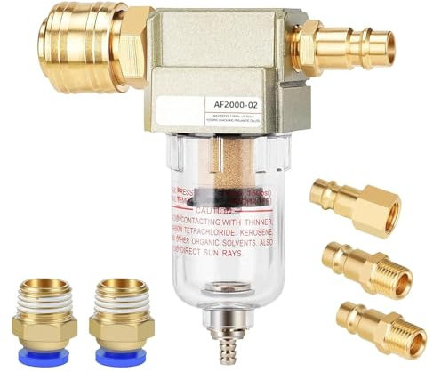 Filtre à air comprimé Séparateur d'eau Raccord 1/4 pour systèmes à air comprimé