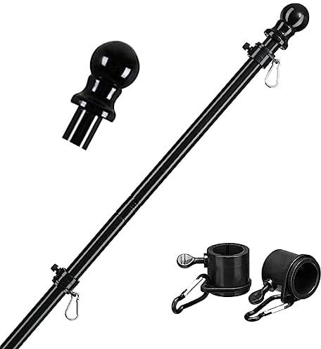 Telescopic Flag Pole, 360° Rotating Flagpole, 1.8 m, Tangle-Free, for Travel Guides, Camping, Teachers, Excursions, Competitions (A)