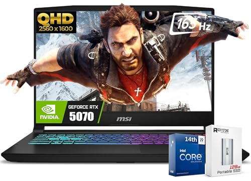 MSI Katana HX Gaming Laptop, 15.6” 165Hz QHD+ IPS Display, 24-core i9-14900HX (UP to 5.8 GHz, GeForce RTX 5070, AI&VR Ready, Copilot+ PC, RGB Backlit Keyboard, Win11, Black(32GB DDR5 RAM | 1TB SSD)