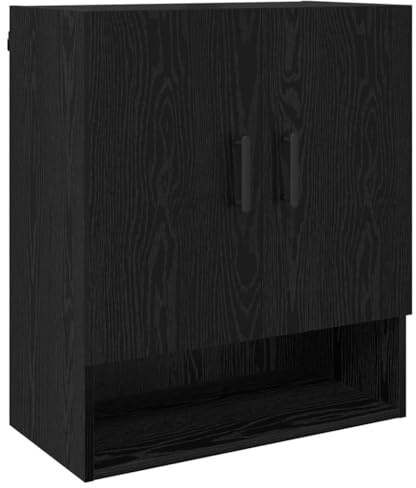 vidaXL Wandschrank 60 x 31 x 70 cm Holzwerkstoff Schwarz Eichen-Optik