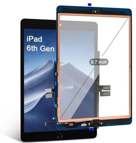 Kit de réparation d'écran tactile pour iPad 6 (6ème génération 2018) A1893 A1954 – Uniquement pour iPad 6 6ème génération (noir)