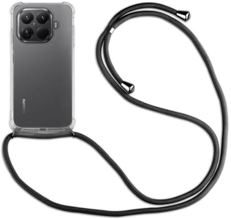 betterfon Handykette Hülle kompatibel mit Xiaomi 15T Pro | Smartphone Hülle Case mit Band | Handyhülle Handyband zum Umhängen | Schwarz