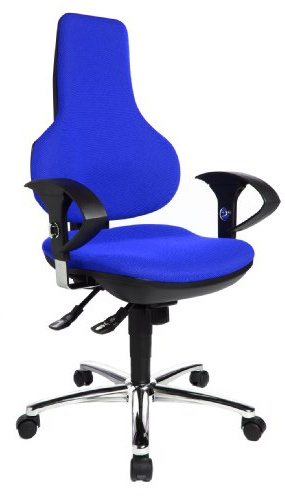 Topstar Ergo Point SY Deluxe EP029U BC6 Bürostuhl, inkl. höhenverstellbare Armlehnen, Stoffbezug, blau | Made in Germany | Ergonomisch | Drehstuhl, Schreibtischstuhl | höhenverstellbar | Geprüfte Sicherheit nach GS-Intertek