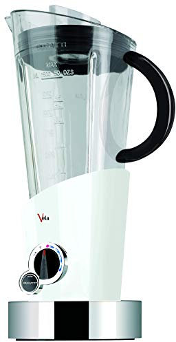 BUGATTI, Vela Evolution, Frullatore Elettrico per Frullati e Smoothie, Funzione Tritaghiaccio Inclusa, 4 velocità, Capacità 1.5 litri, 500 W, Design Innovativo (Bianco)