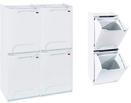 GrecoShop Pattumiera/Cassonetto 4 moduli componibili per Raccolta Differenziata Ecologico