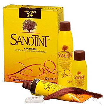 Sanotint - Haarfarbe Nr. 24 Kirschrot - 1x 125 ml - Naturnahe Haarfarbe mit wertvollen pflanzlichen Wirkstoffen - Mit Goldhirse, Traubenblätterextrakt, Olivenextrakt und Birkenextrakt