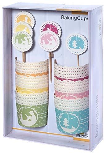 Birkmann 442184 BakingCups Vintage Memories, 24 Cups + 24 Flaggen