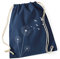 Autiga Turnbeutel Pusteblume Vögel Birds Hipster Beutel Tasche Jutebeutel Dandelion Gymsac Stringbag Drawstring Navy