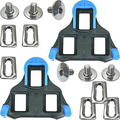 SHIMANO SPD SL Rennrad Road Schuhplatten Cleats für klick Pedale (SH-12 not Fixed (vorne mittig drehend) blau)