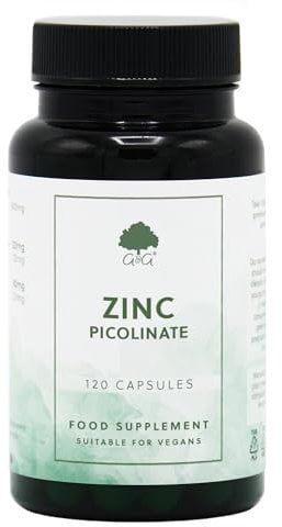 Zinc Picolinate - 22mg Elemental Zinc per Capsule - 120 Vegan Capsules - Chelated for Improved Absorption - Non-GMO, Made in The UK by G&G Vitamins