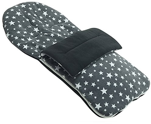 Fleece Fußsack kompatibel mit Hartan Zwillingswagen ZX II – Grau Star