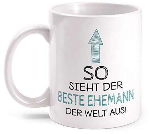 Fashionalarm Tasse So sieht der beste Ehemann der Welt aus beidseitig bedruckt mit Spruch | Geschenk Idee Geburtstag Weihnachten Hochzeit Ehepaar, Farbe:weiß