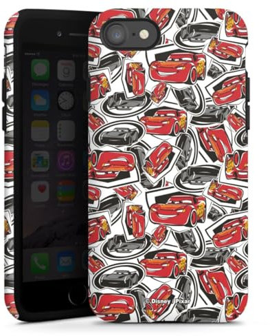 Panzer Handyhülle kompatibel mit Apple iPhone 7 robuste Outdoor Hülle Schutzhülle matt Cars Disney Pixar Lightning McQueen 95