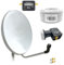 60cm HD Sat Anlage Twin LNB + 20m Koaxialkabel 135dB + Satfinder + 2 F-Stecker Digital 2 Teilnehmer Antenne Weiss UHD 4K