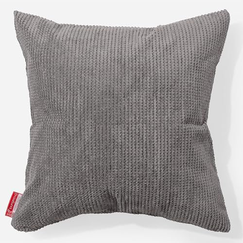Lounge Pug Extra Große Kissen 70 x 70cm Pom-Pom Anthrazit Zierkissen Sofakissen Dekokissen