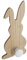 Atmosphera - Patère Enfant Lapin - Bois - Blanc - 14x30 cm - Modèle 3