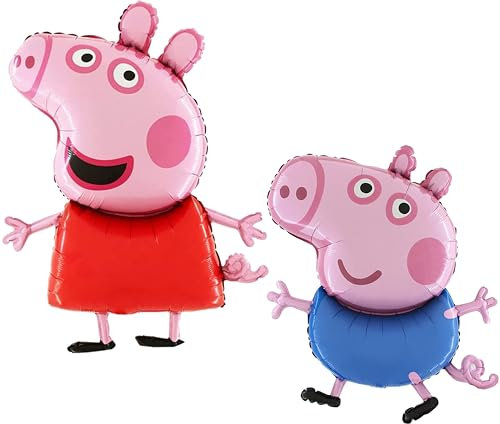 Toyland Packung mit 2-37 Zoll Riesen Jumbo Größe Peppa Pig & George Pig Charakter Folienballon - Party Ballons