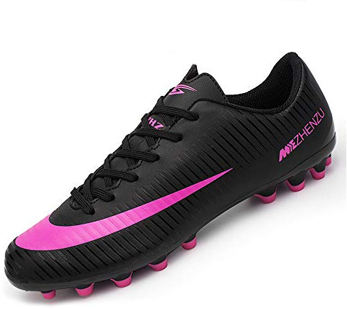 BOTEMAN Mens Football Shoes Breathable Boys Girls Soccer Trainers Cleats Professional Football Boots Unisex Black