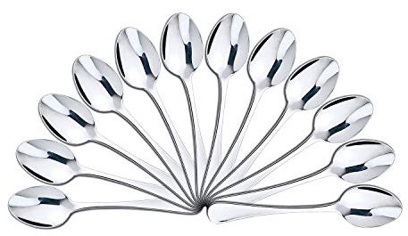 Mr. Spoon - Lot de 12 cuillères à Dessert en Acier Inoxydable 15x3,2cm