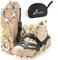 Sportneer Steigeisen Eisstollen Traktion, 19 Spikes Edelstahl Anti-Rutsch EIS Schnee Grips für Schuhe Stiefel, Sicherer Schutz für Gehen, Joggen, Klettern, Angeln, Bergsteigen, Wandern, Schwarz, XL