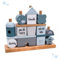 KIDSLINO Steckspiel Haus blau I Personalisierbares Geschenk zur Geburt Jungen I Handmade Holzspielzeug I Personalisierte Geschenke Baby I Label-Label I Stapelturm mit Name & Geburtsdaten