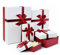 Eerbaier Geschenkboxen mit Deckel für Geschenke, 5 Größen, Geschenkboxen für Hochzeiten, Geburtstage und alle Geschenkanlässe (rot/weiß)