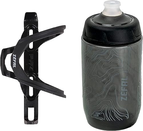 Zefal Kit Pulse Z2 et Sense Pro 50 - Porte-Bidon à introduction latérale et Bidon 500 ML - Idéal Cadres à Espace Limité, Noir