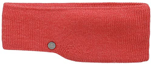 LIERYS Fine Merino Stirnband Damen/Herren/Kinder (7,5-10 cm breit) - Made in Germany - mit Merinowolle - Ohrenwärmer gefüttert mit Baumwolle - One Size (53-60 cm) - Herbst/Winter koralle One Size